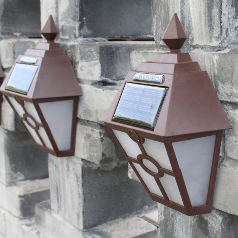 Outdoor Plastic Solar LED Garden Fence Hexagonal Wall Sconce Lamp