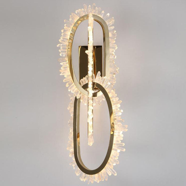 Applique Murale LED en Cercle de Cristal en Acier Inoxydable de Luxe Moderne 