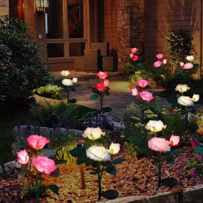 Moderne Blumen-Solar-Rasen-LED-Garten-Boden-Einsatz-Landschaftslicht im Freien 