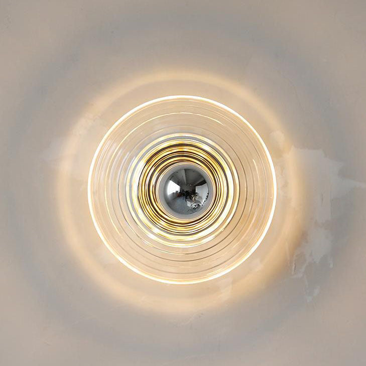Moderne kreative Wasser-Ripple-transparente Glaseisen-1-Licht-Wandleuchte-Lampe 