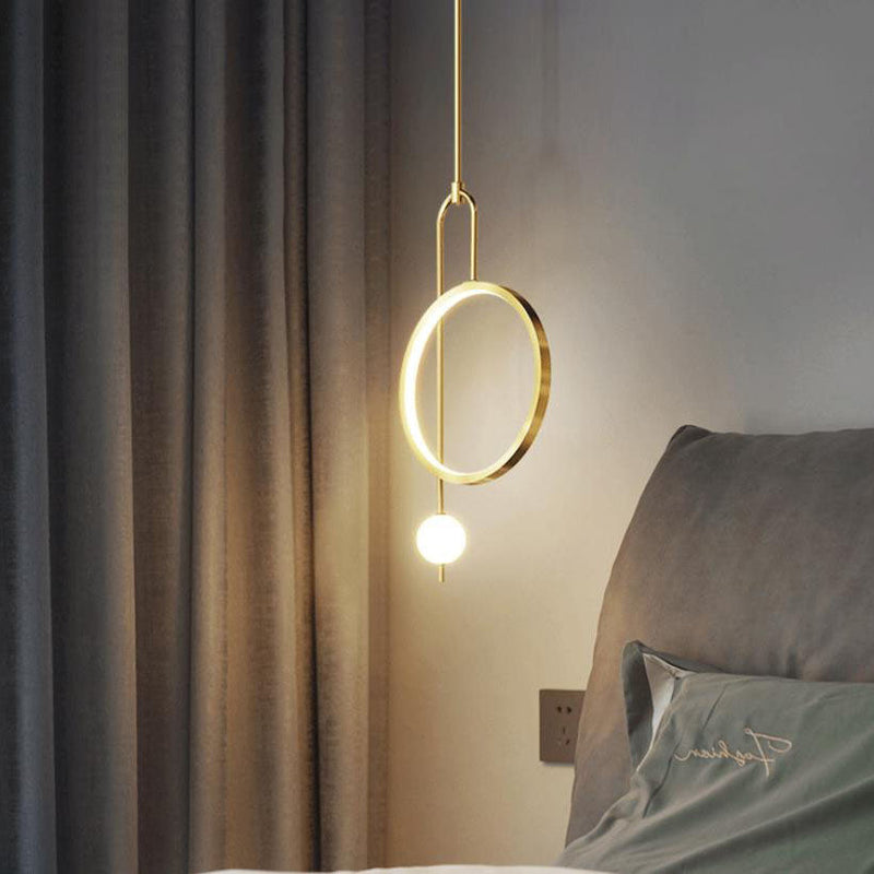 European Minimalist Light Luxury Circular Hardware Acrylic LED Chandelier