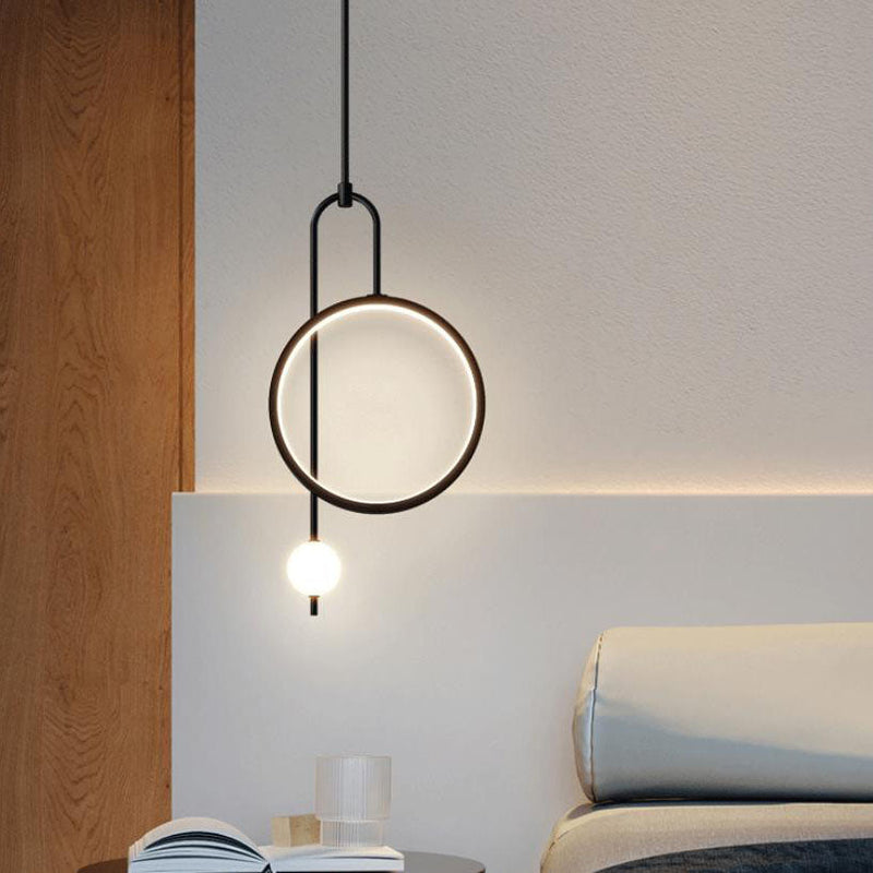 European Minimalist Light Luxury Circular Hardware Acrylic LED Chandelier