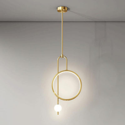 European Minimalist Light Luxury Circular Hardware Acrylic LED Chandelier