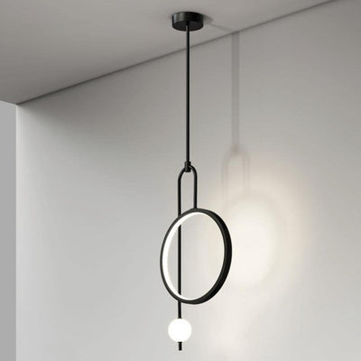 European Minimalist Light Luxury Circular Hardware Acrylic LED Chandelier
