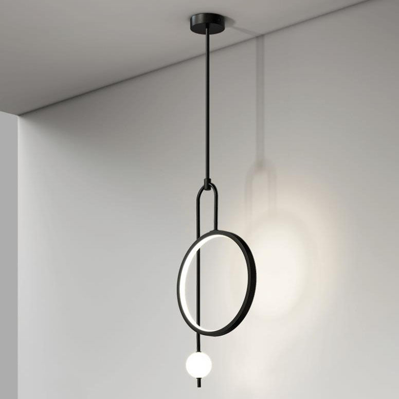 European Minimalist Light Luxury Circular Hardware Acrylic LED Chandelier