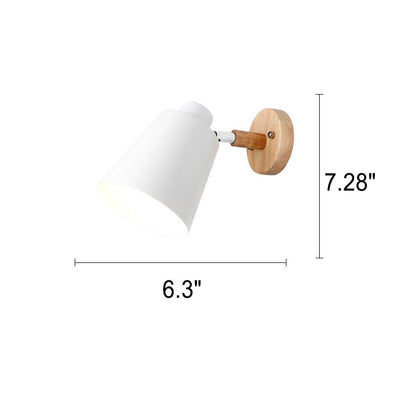 Nordische, minimalistische, einfarbige, 1-flammige Wandleuchte aus Eisenholz 