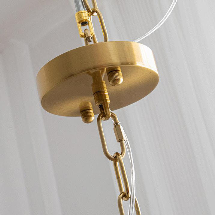 French Light Luxury Petal 3/6/9-Light Inselleuchter aus Glas 