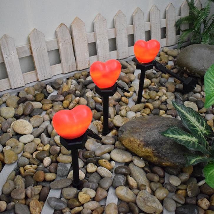 Modern Heart Decorative Solar Outdoor Lawn LED Garden Ground Insert Landscape Light