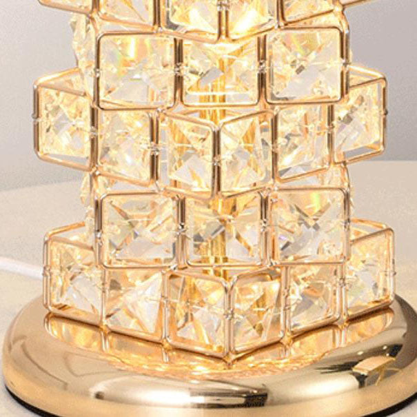 Nordic Luxury Crystal Cone Geometry 1-Light Table Lamp