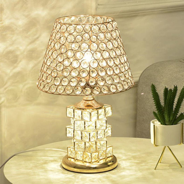 Nordic Luxury Crystal Cone Geometry 1-Light Table Lamp
