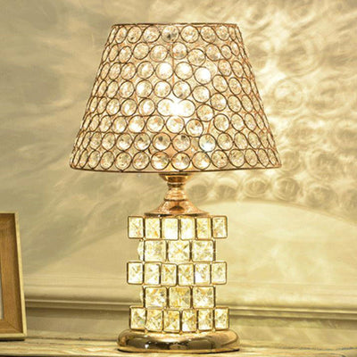 Nordic Luxury Crystal Cone Geometry 1-Light Table Lamp