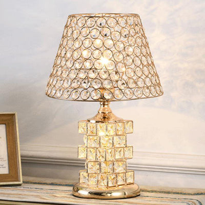 Nordic Luxury Crystal Cone Geometry 1-Light Table Lamp