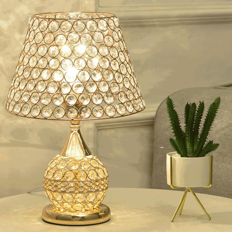 Nordic Luxury Crystal Cone Geometry 1-Light Table Lamp