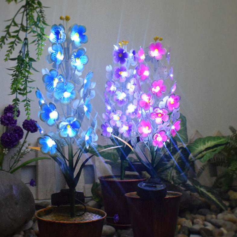 Solar Simulation Flower Potted Plant Outdoor LED Lawn Landscape Light