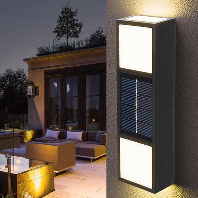 Simple Solar Rectangular Outdoor Waterproof Fence LED Wall Sconce Lamp