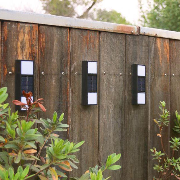 Simple Solar Rectangular Outdoor Waterproof Fence LED Wall Sconce Lamp