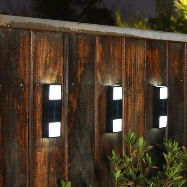 Simple Solar Rectangular Outdoor Waterproof Fence LED Wall Sconce Lamp