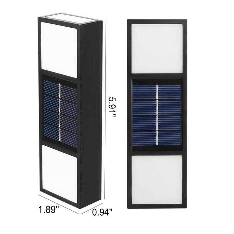 Simple Solar Rectangular Outdoor Waterproof Fence LED Wall Sconce Lamp