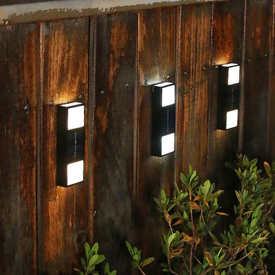 Simple Solar Rectangular Outdoor Waterproof Fence LED Wall Sconce Lamp