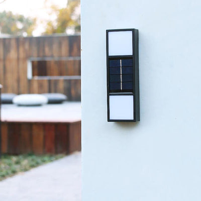 Simple Solar Rectangular Outdoor Waterproof Fence LED Wall Sconce Lamp