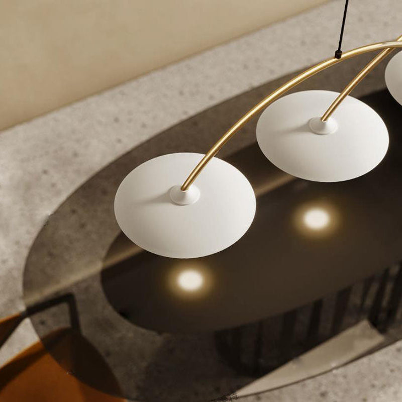 Modern Minimalist Round Arc Island Light 3/4 Light Chandelier