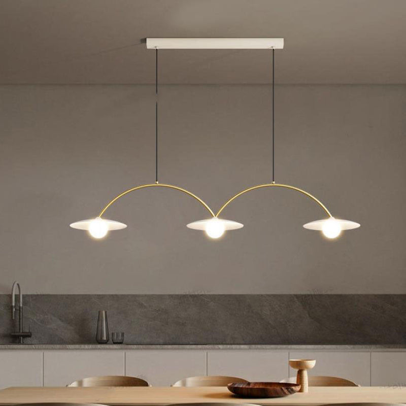 Modern Minimalist Round Arc Island Light 3/4 Light Chandelier