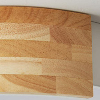 Moderne, einfache, runde LED-Deckenleuchte aus Holzscheit 