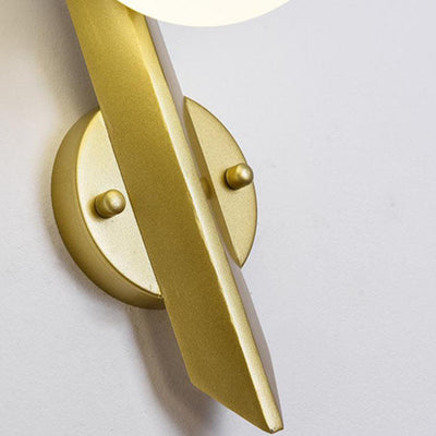 Moderne minimalistische runde Kugel Glas Metall gerader Arm 1-flammige Wandleuchte 