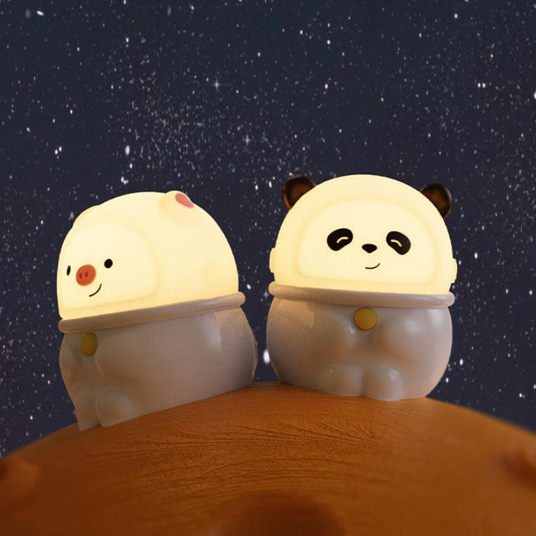 Lampe de Table LED USB Panda Cochon en Silicone Créatif Dessin Animé 