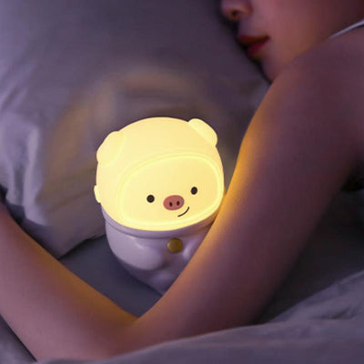 Lampe de Table LED USB Panda Cochon en Silicone Créatif Dessin Animé 