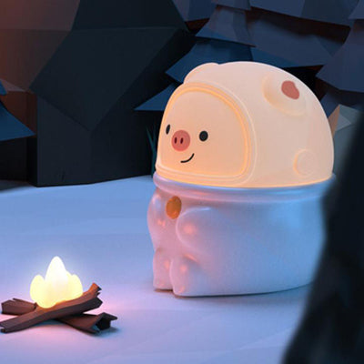 Lampe de Table LED USB Panda Cochon en Silicone Créatif Dessin Animé 