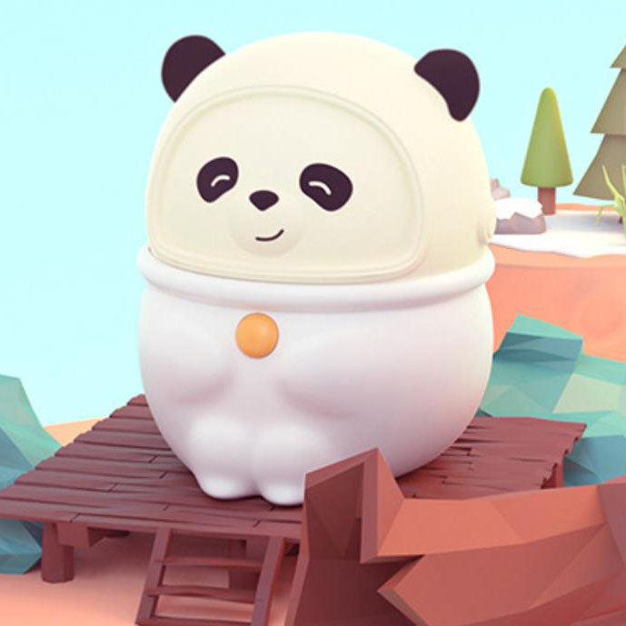 Lampe de Table LED USB Panda Cochon en Silicone Créatif Dessin Animé 