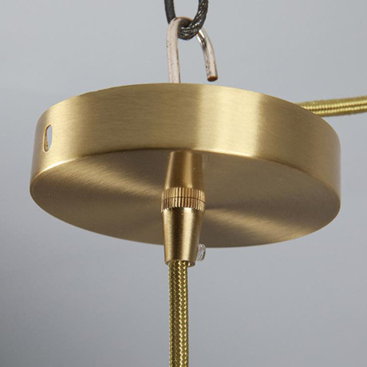 Suspension Luminaire à 1 Lumière en Laiton et Verre Texturé Vintage 