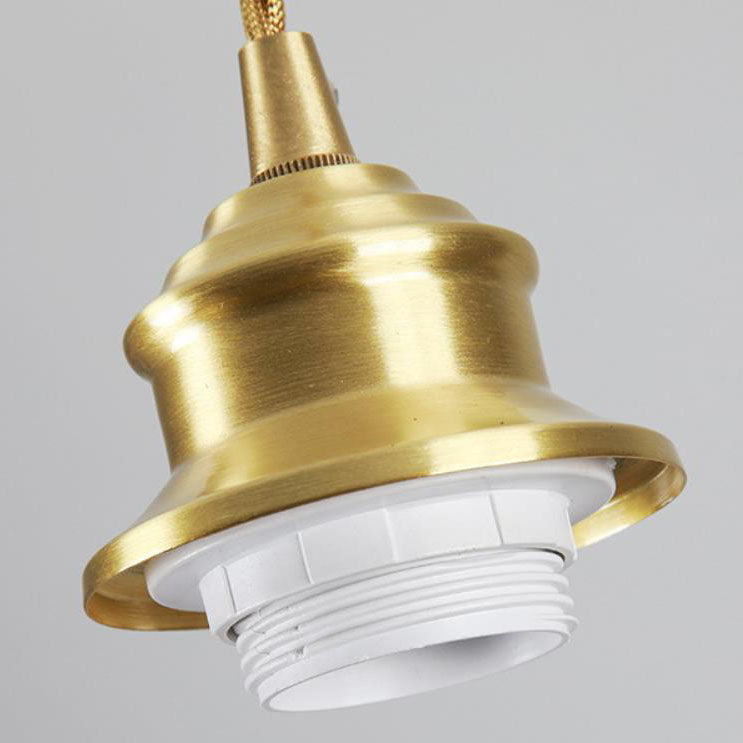 Suspension Luminaire à 1 Lumière en Laiton et Verre Texturé Vintage 