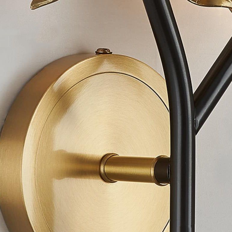 Moderna lámpara de pared con rama de manzana de cristal de lujo 1/2 luces 