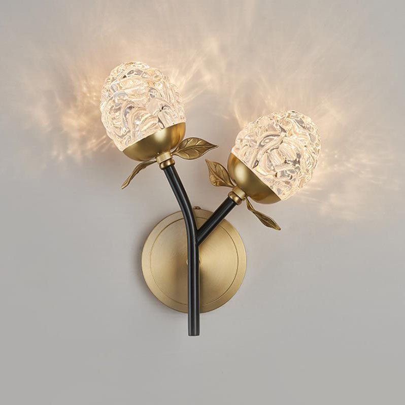 Modern Luxury Crystal Apple Branch 1/2 Light Wall Sconce Lamp
