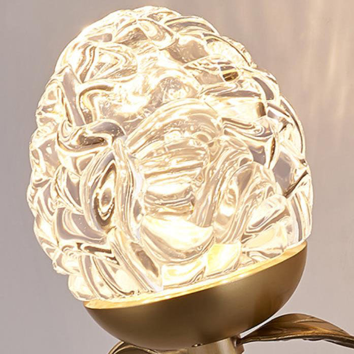 Moderna lámpara de pared con rama de manzana de cristal de lujo 1/2 luces 
