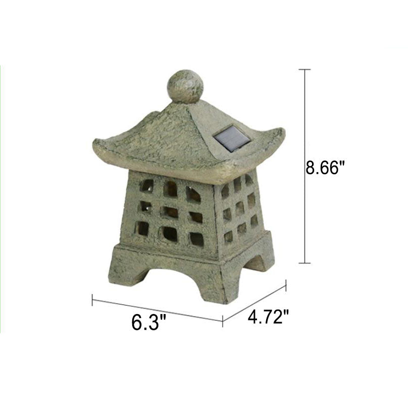 Solar House Pagoda Resin Outdoor Rasen Dekorative Landschaftsleuchte 