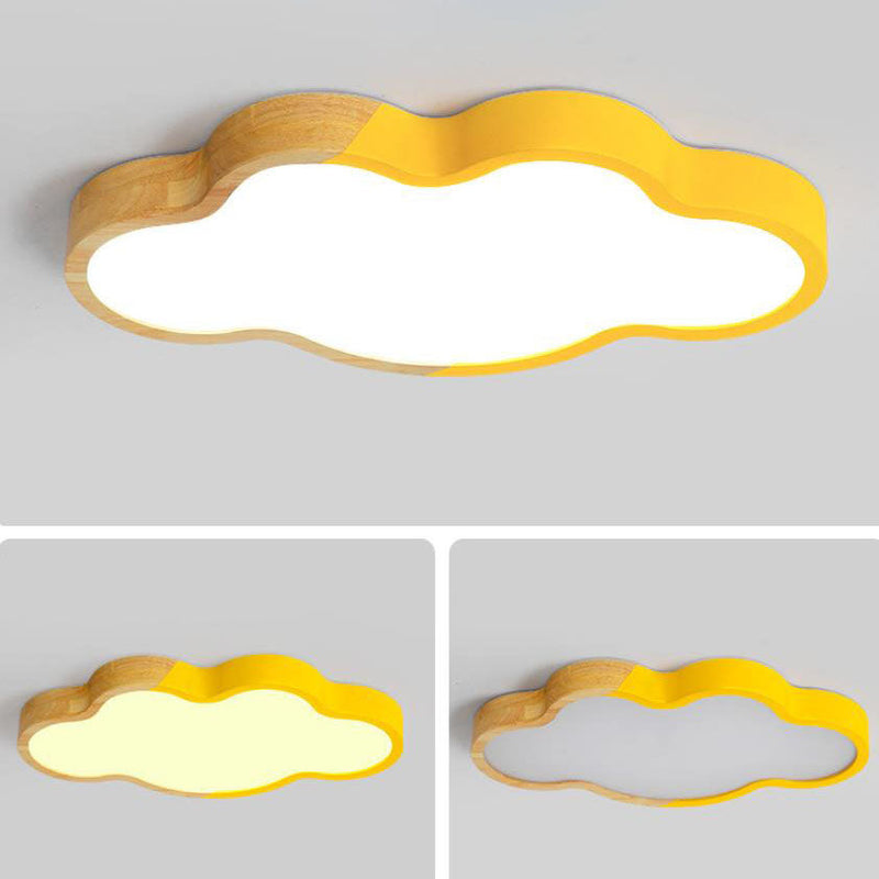 Nordic Logs Cloud Macaroon LED Kids Flush Mount Ceiling Light