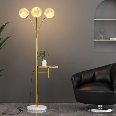 Nordic Creative Moon Shade 3-Light Standing Floor Lamp