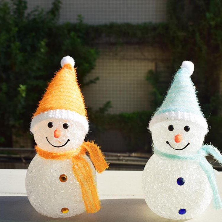 Decoración LED de muñeco de nieve solar de Navidad para exteriores, luz de paisaje con inserción en el suelo 