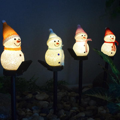 Christmas Solar Snowman Outdoor LED Decoration Ground Insert Landscape Light