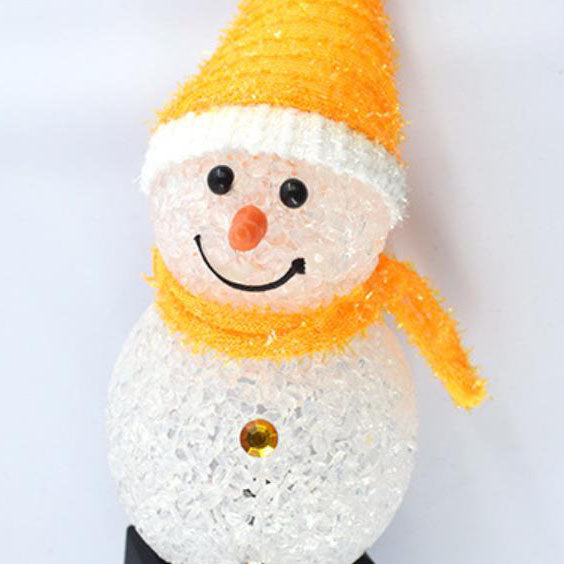 Decoración LED de muñeco de nieve solar de Navidad para exteriores, luz de paisaje con inserción en el suelo 