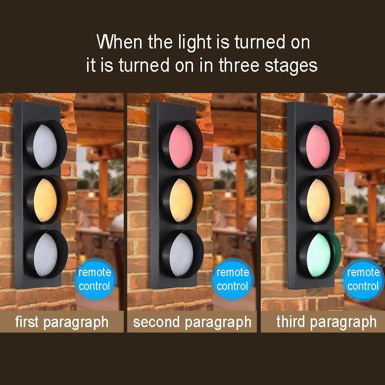 Applique murale LED à 3 lumières en métal créatif industriel pour feu de signalisation 