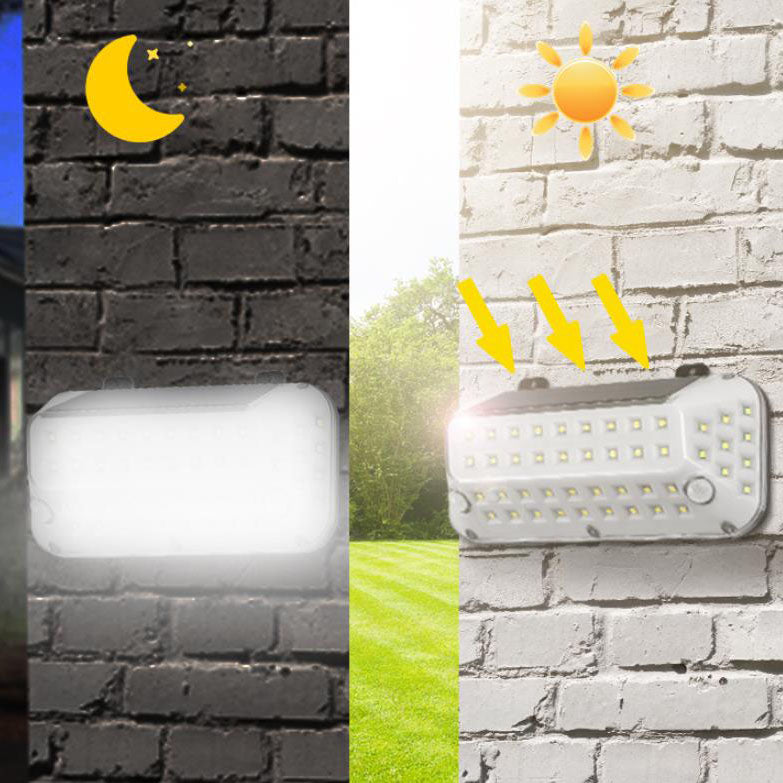 Applique murale extérieure LED avec capteur de corps émettant de la lumière latérale en ABS Simple solaire 