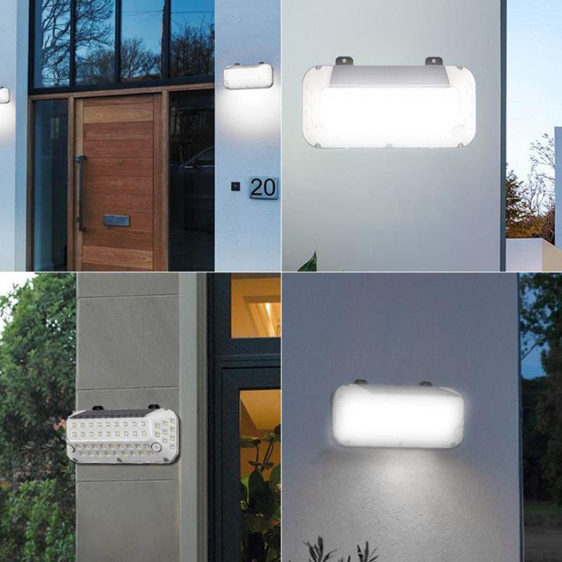 Applique murale extérieure LED avec capteur de corps émettant de la lumière latérale en ABS Simple solaire 
