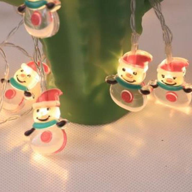Guirlande lumineuse LED décorative à piles Père Noël de Noël 