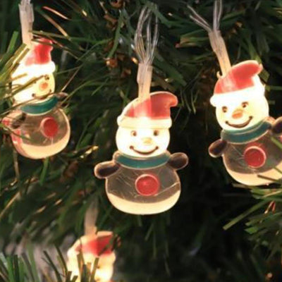 Guirlande lumineuse LED décorative à piles Père Noël de Noël 
