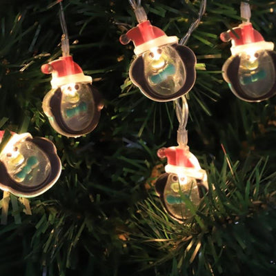 Guirlande lumineuse LED décorative à piles Père Noël de Noël 