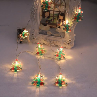 Guirlande lumineuse LED décorative à piles Père Noël de Noël 